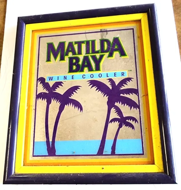 MATILDA BAY WINE COOLER Framed mirror by: BEECO MFGR. Undated.  Yellow 16"x19"