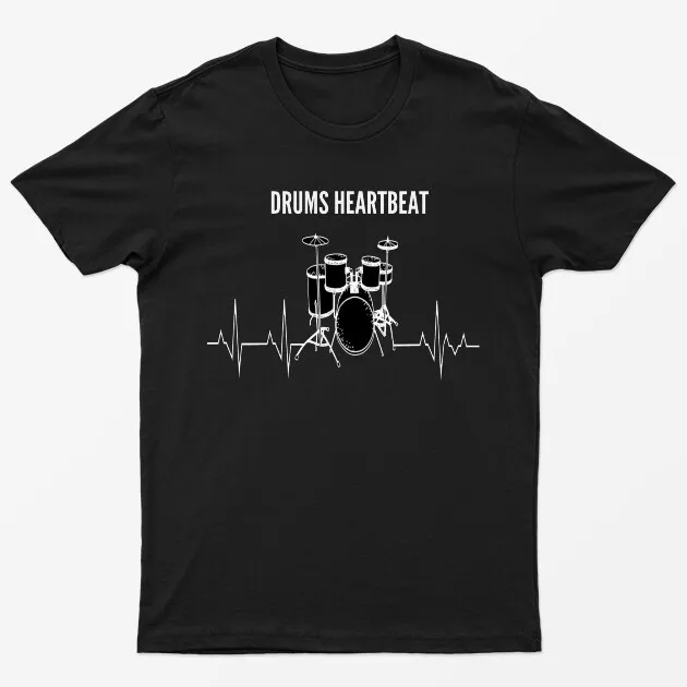 Heartbeat Drum Lovers Gift Lifeline Drumming Drummer Top Mens T shirts#M#P1#PR 5
