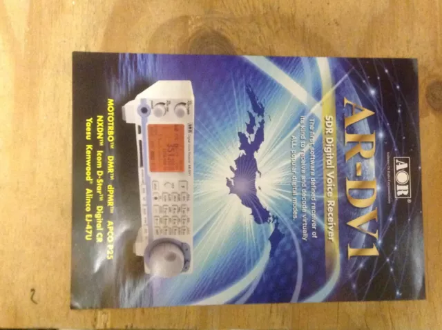 AOR AR-DV1 Product leaflet for  Digital Receiver 100kHz - 1.3GHz FM AM Digital