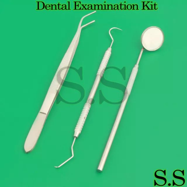 Kit d'examen dentaire explorateur miroir buccal avec poignée pince collège 30 ensembles 2