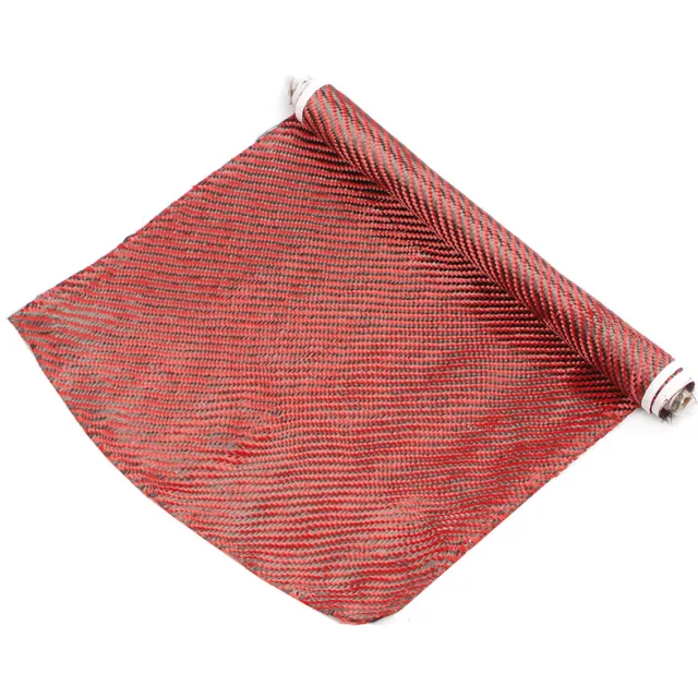 30cmx150cm Durable Carbon Fiber Black Red Mixed Cloth Fabric Twill Aramid 200gsm