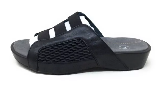 Ped RX by Propet Women's Megan Slide Flat Sandals Black Size 6.5 M US
