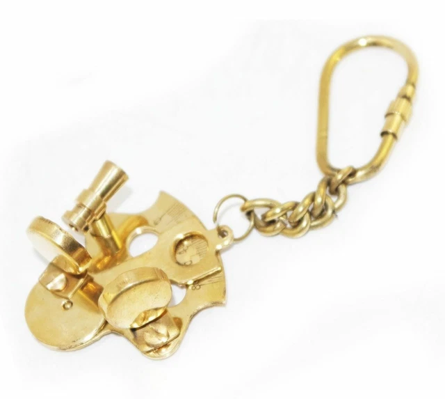 New Sextant Look Brass Nautical Key Ring Keychain Key Fob Key ECs