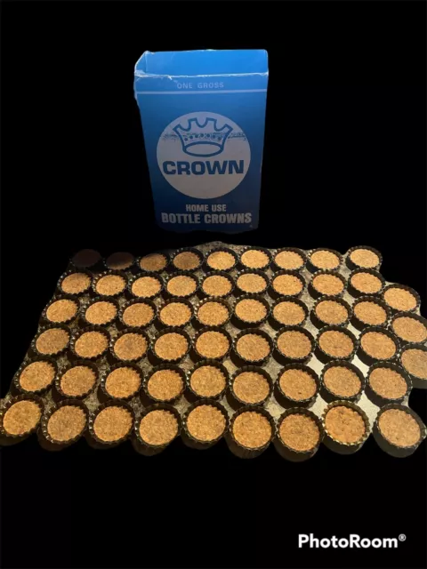Vintage Crown Cork & Seal Home Use Bottle Caps 57 count in vintage box