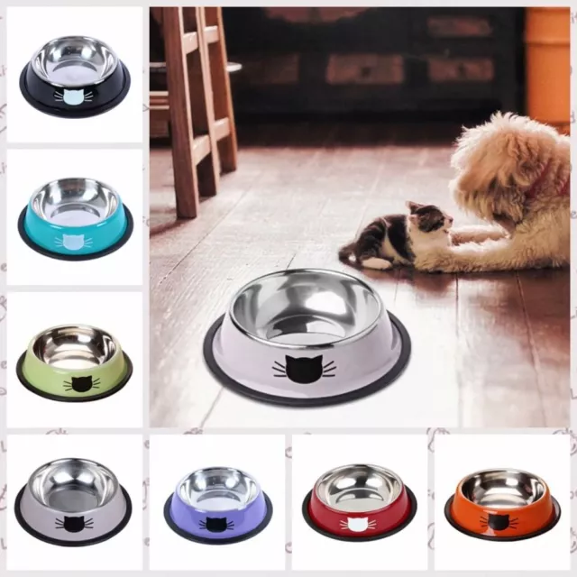 Non-rust Stainless Steel Pet Bowl Non-slip Cat Water Bowl Cat Food Bowl  Puppy