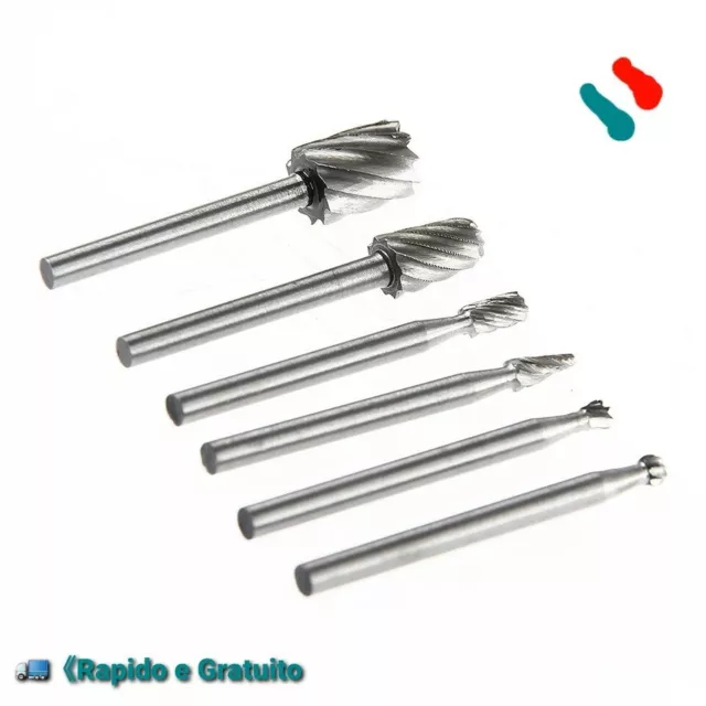 6pz Frese Rotative Strumenti per la Lavorazione Del Legno x Dremel
