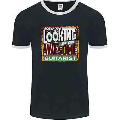 Looking at an Awesome Guitarist Guitar Mens Ringer T-Shirt FotL
