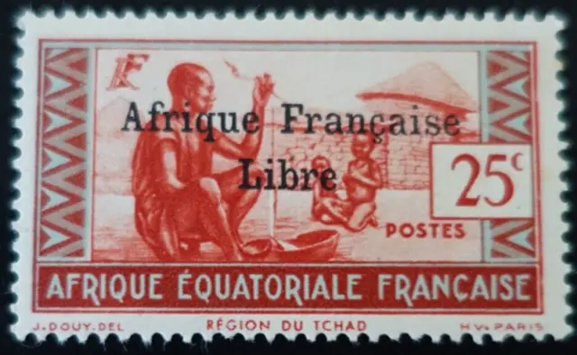 Afrika Äquatorial- Französisch Aef N° 163b Surcharge Abstand Von 3,5mm
