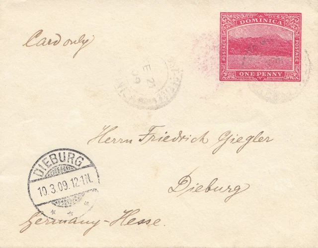 Domenikanische Republic: 10.03.1909: Post Porto Card To Dieburg/Germany