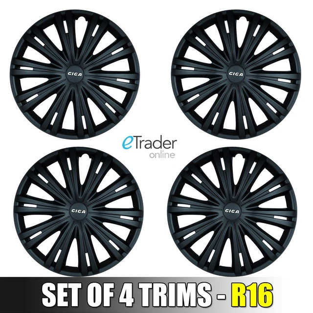 16" 16 pollici Vauxhall Vivaro Cerchi Van | Coprimozzi | Set di 4 coperture nere