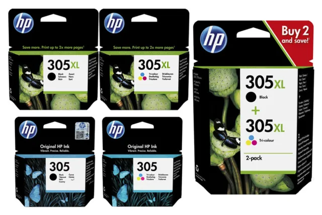 Cartucce stampante HP 305 HP305XL originale multipack set inchiostro singoli colori IMBALLO ORIGINALE