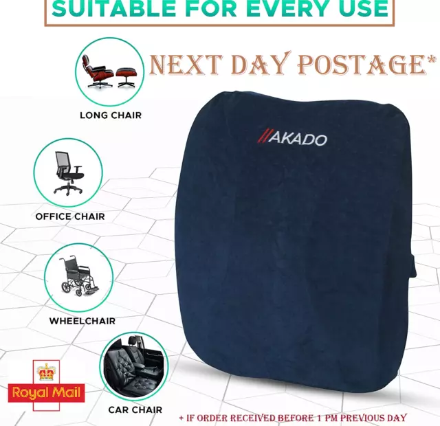 Lumbar Support Pillow Memory Foam Breathable  Cover Soft Seat AKADO Cushion