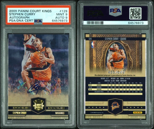 Steph Curry 2009 Panini Court Kings Rookie RC #129 /649 BGS 9.5 Auto 10 Pristine Low Pop!