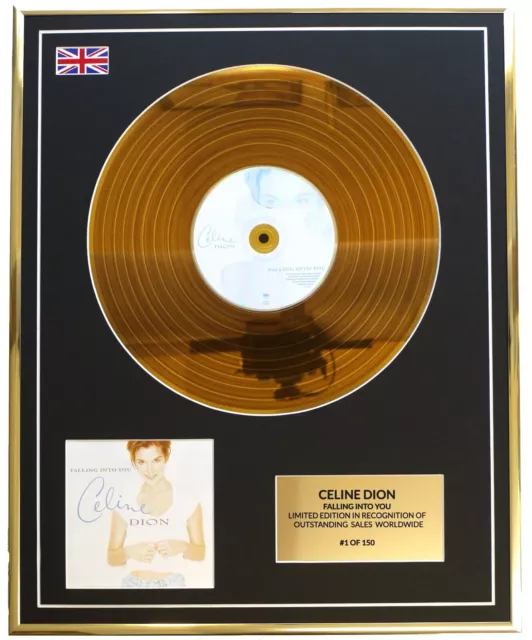 Celine Dion - Gold Metal Disc Display - Falling Into You