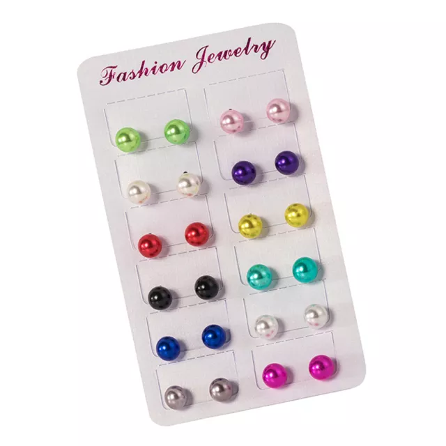 24 Pack Various Multiple Stud Earrings Set For Women Girls Round Ball