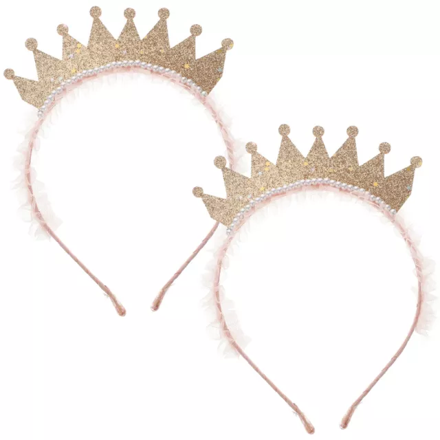 2 piezas diadema corona joyería para el cabello para niñas pequeñas accesorios para niños pequeños bebés dibujos animados