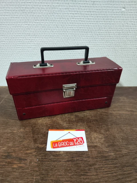 BOITE DE RANGEMENT mallette valisette POUR CASSETTES AUDIO K7 VINTAGE grise