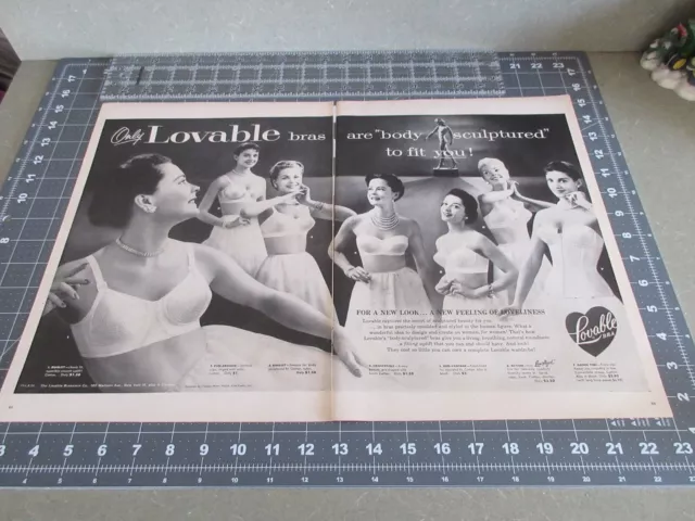 Vintage 1962 Lovable Sudden Comfort Strapless Bra Print