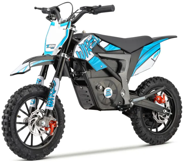 2024 STOMP WIRED 500w KIDS ELECTRIC DIRT BIKE - NEON BLUE - SELF ASSEMBLY
