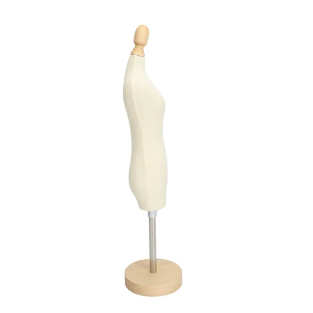 (1/4)Dress Model Versatile Pinnable Female Dress Form With Wooden Base For
