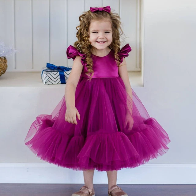 Vestido de Fiesta de Encaje Abultado para Bautizo y Primer Cumpleaños para Niña