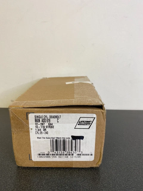 Schlage Lock Company B60ADD619 Series Deadbolt Rose Single Cylinder Deadbolt