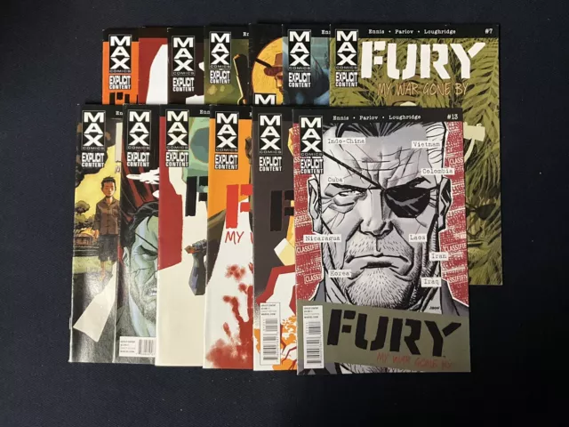 Fury Max : My War Gone By #1-13 Garth Ennis - Complete Marvel Comics 2012 Series