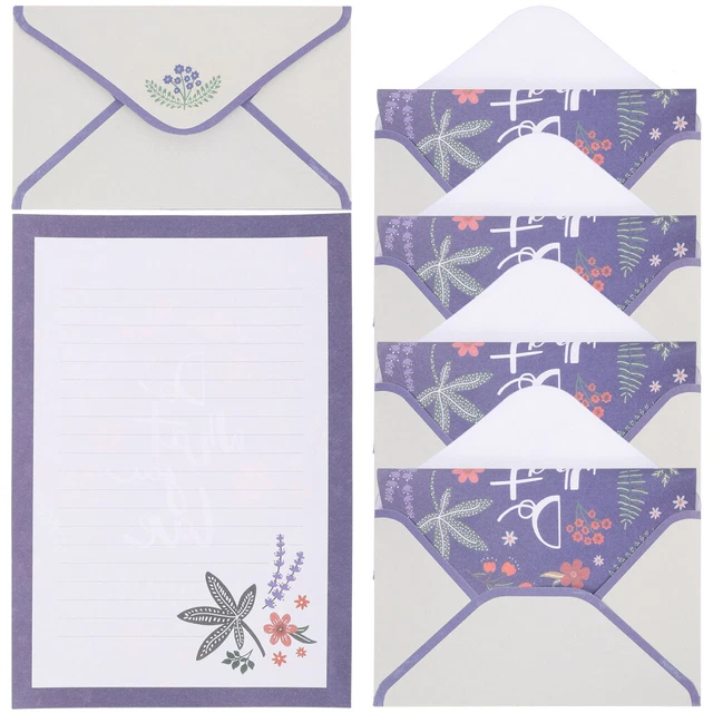 5 Sets Wunderschönes Blumen-Briefpapier-Set Abschlusskarten
