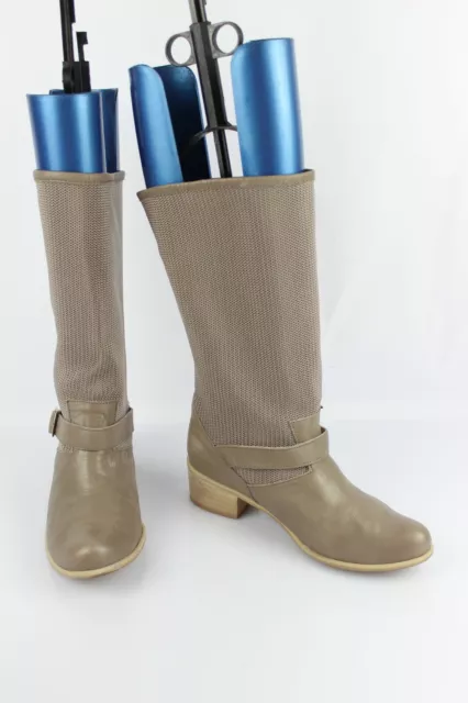 JOSE SAENZ Mi Bottes Bottines Cuir Gris Taupe T 38 Très bon état