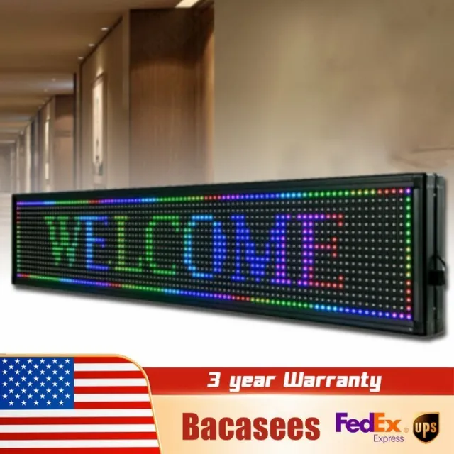 7-Color LED Scrolling Sign Message Display Board Programmable Advertising Board