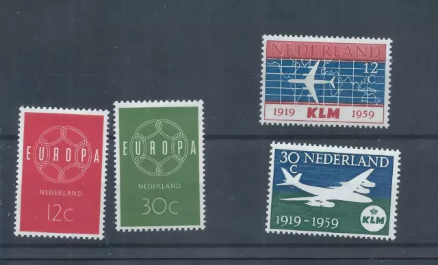 Netherlands stamps.  1959 Europa & KLM pairs MH SG 882 - 885 (AC587)