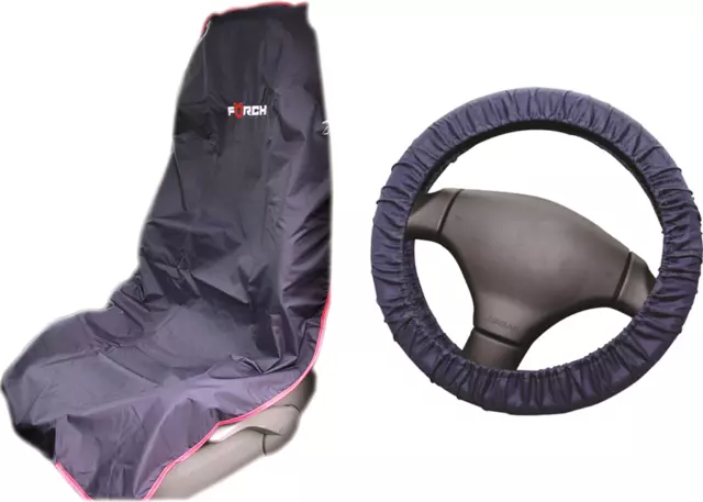 Förch Sitzschoner Kunstleder schwarz mit Airbag Zulassung Werkstattschoner  Sitzbezug : : Auto & Motorrad