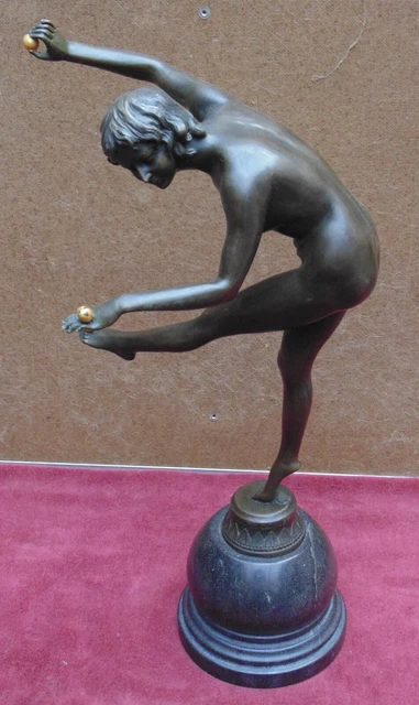 Gorgeous Antique Large Bronze Women Signed Colinet Very Fine Detail 2