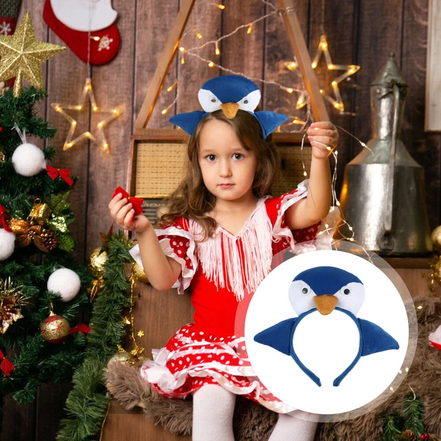Bandeau Pingouin Coiffe Cheveux En Peluche Noël Hiver Enfant