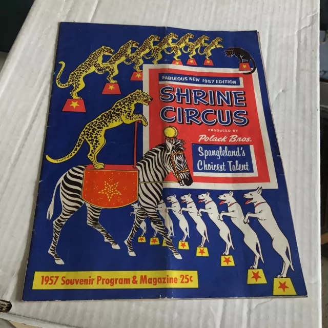 Vintage 1957 Shrine Circus souvenir program Polack Bros