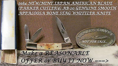 New/Mint Japan American Blade(Parker) Appaloosa Bone Whittler Knife,3 7/8”Closed