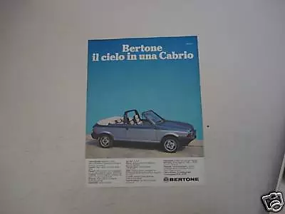 advertising Pubblicità 1984 FIAT RITMO CABRIO BERTONE