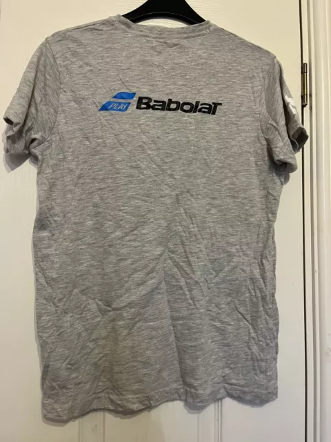 T-shirt sportiva ragazzo grigio Babolat età 12-14 anni cotone