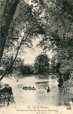 Carte PARIS Bois de Vincennes Vue prise du Pont des Iles au Lac Daumesnil
