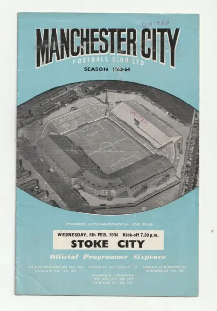 Manchester City v Stoke City 1963/64 League Cup Semi Final 2nd Leg