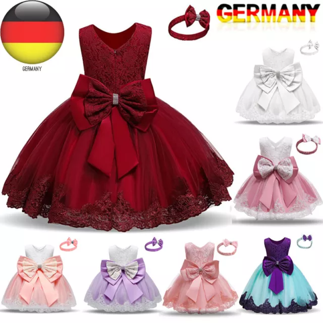 Kinder Prinzessin Kleider Abendkleid Blumenmädchen Tüll Hochzeit Party Festkleid