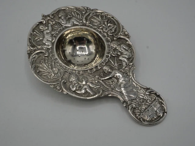 Pendentif Ancien En Argent Massif 925 – Ange Angelot Cupidon Cœur – Occasion Superbe