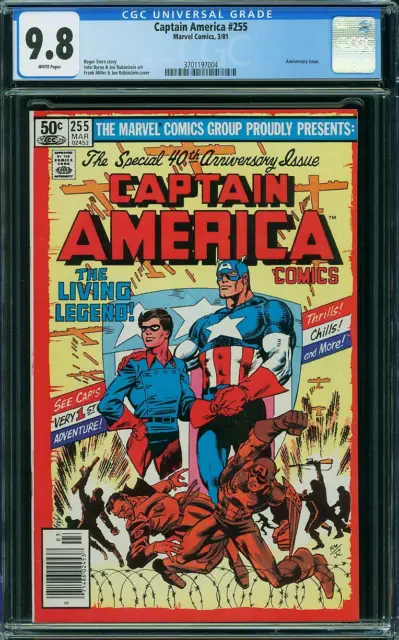 Captain America #255 CGC 9.8 Marvel 1981 Anniversary! Avengers! WP! L11 374 cm