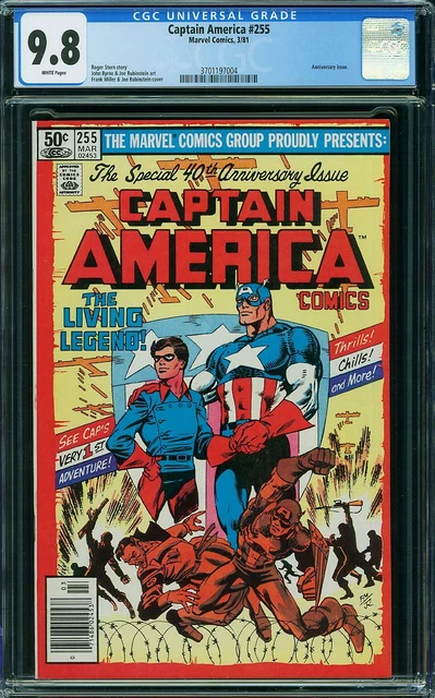Captain America #255 CGC 9.8 Marvel 1981 Anniversary! Avengers! WP! L11 374 cm