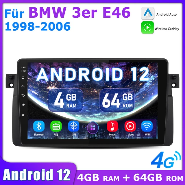 4+64G ANDROID 12 Autoradio Carplay Für BMW 3er E46 M3 GPS Navi BT 4G