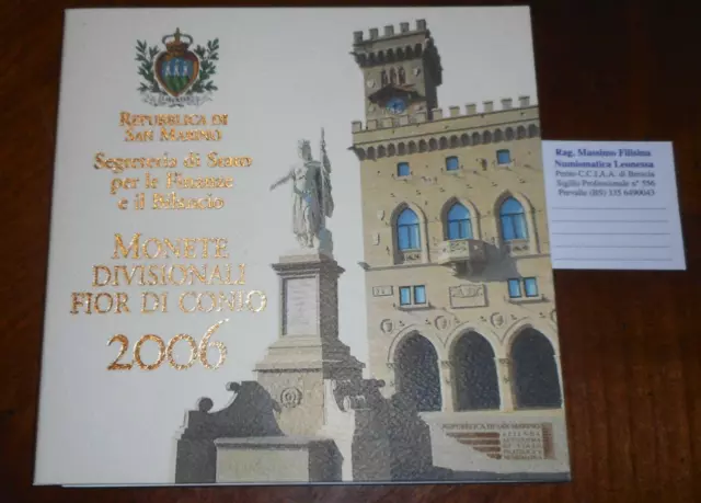 NL* San Marino Serie Divisionale 2006 9 Valori con 5 EURO Argento FDC set Zecca