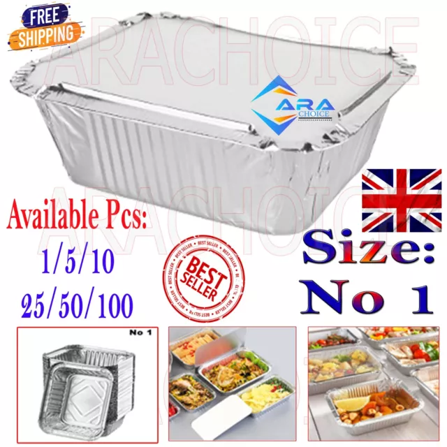 NO 1 Aluminum Foil Hot Food Containers Oven Baking Takeaway Box With Lids