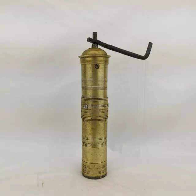 Antique Ottoman Brass Coffee Mill Grinder 18 Century Turkish Coffee #2702