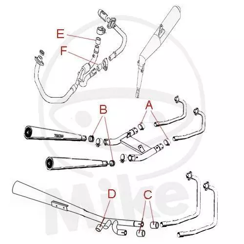 Auspuff-Verbindungsdichtung für Honda CBR 250 Suzuki VS Yamaha XJ XS XT XVZ 2