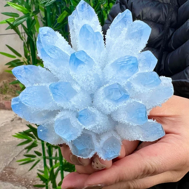 New Find Blue Phantom Quartz Crystal Cluster Mineral Specimen Healing500g+/1pcs